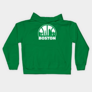 Boston Basketball Skyline Kids Hoodie